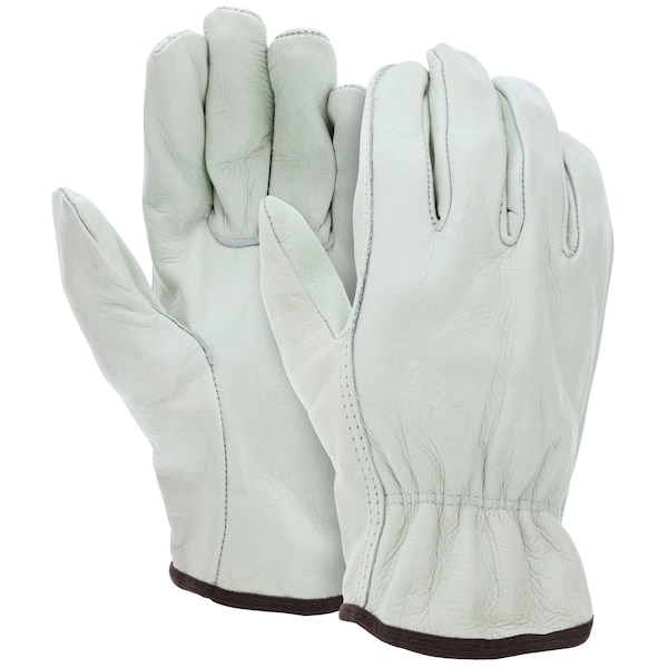 Mcr Safety Gloves, Cow Grain Drivers Glove w/Straight Thumb, L, 12PK 3201INL - main